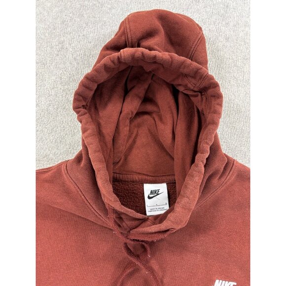 Nike Stitched Logo SWOOSH Hoodie Sweatshirt (Men's Large) Maroon - Picture 3 of 12